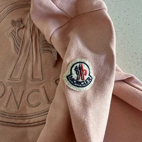 Moncler Girls Sweater Sweatshirt Dress Pink Logo 5